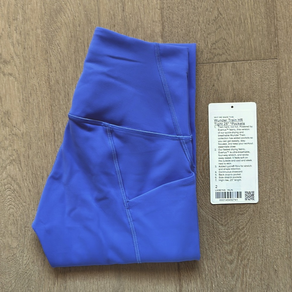 EUC wunder train pockets 25" wild indigo size 2 lululemon